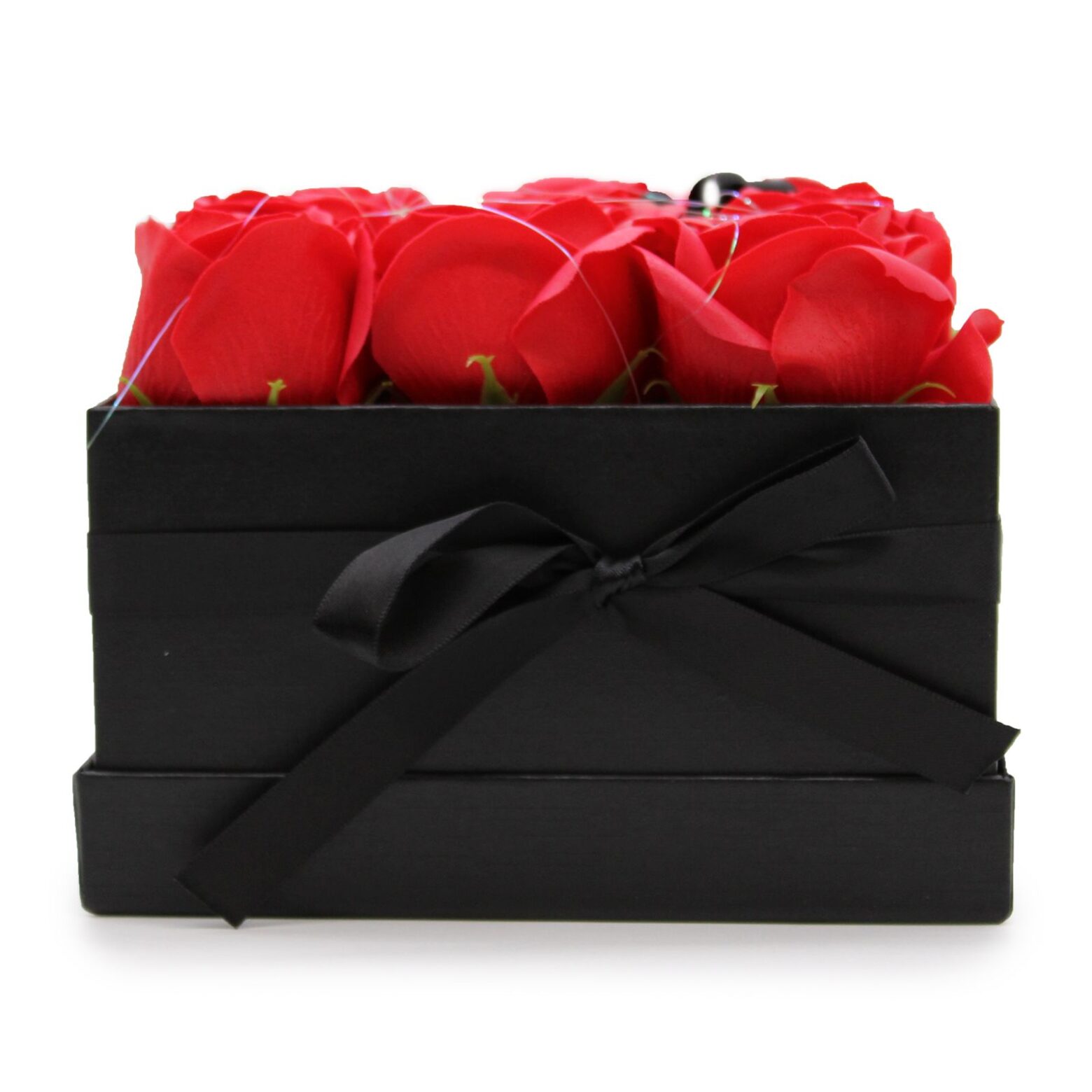 Soap Flower Gift Bouquet - 9 Red Roses - Square - Image 7