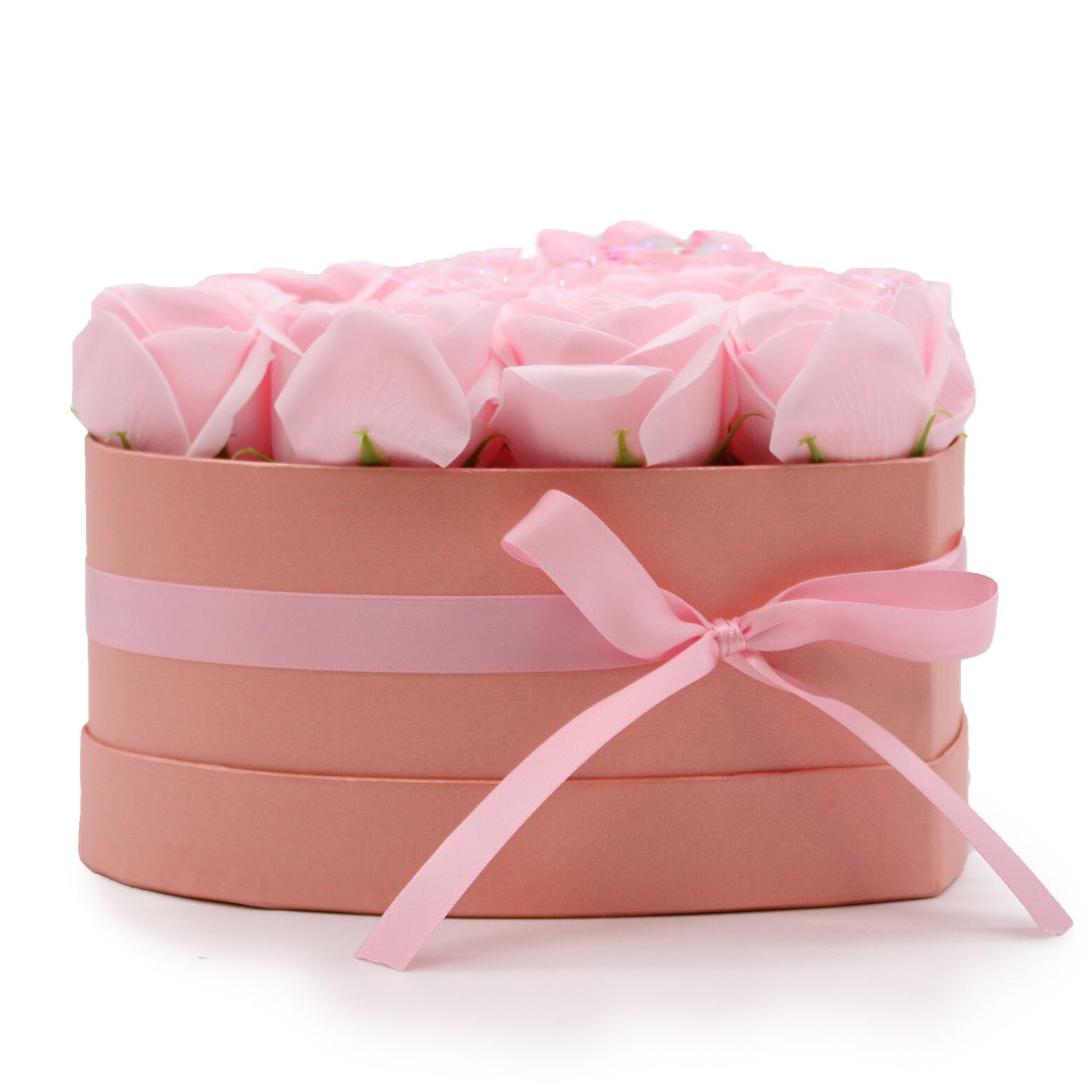 Soap Flower Gift Bouquet - 13 Pink Roses - Heart - Image 7