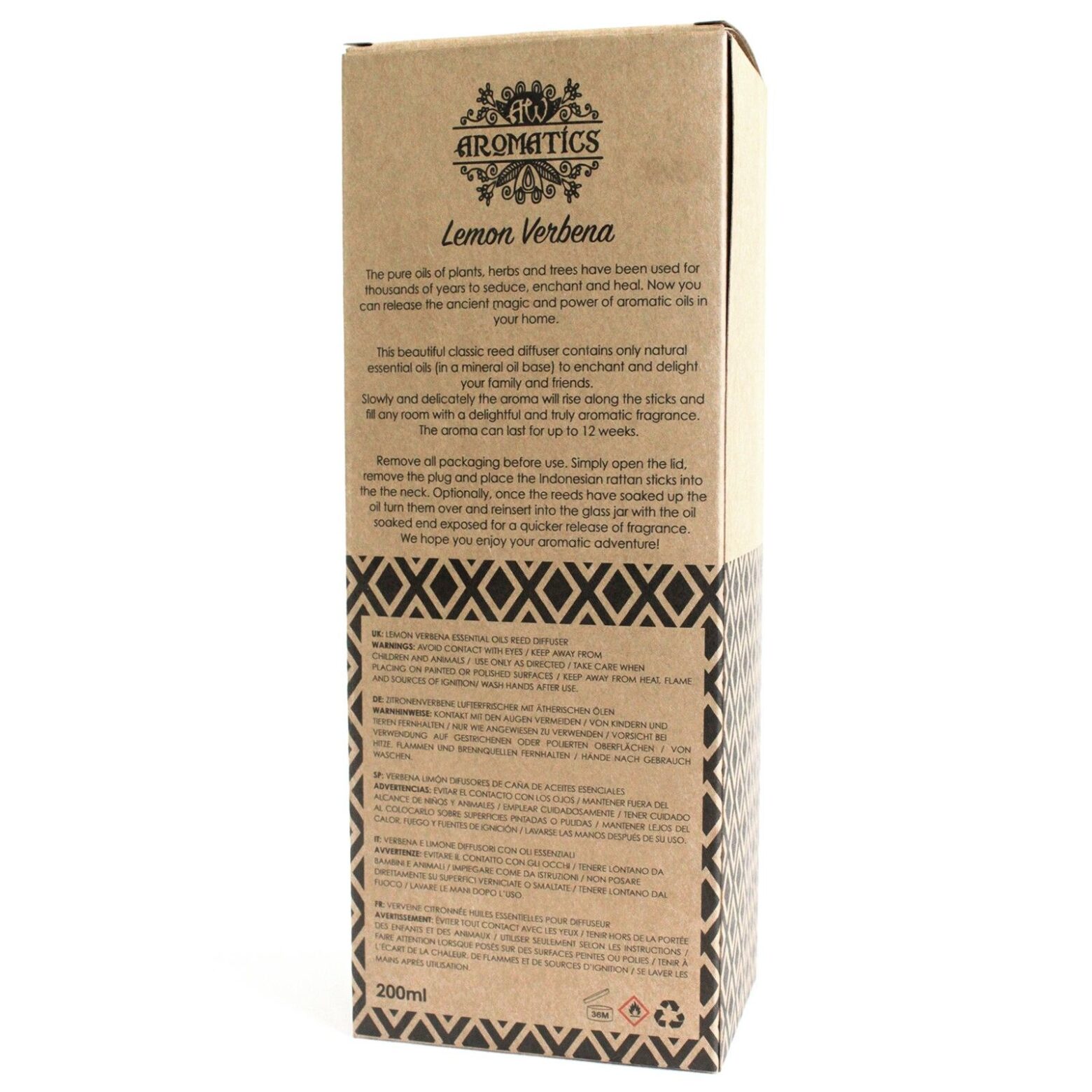 200ml Lemon Verbena Essential Oil Reed Diffuser - Image 4