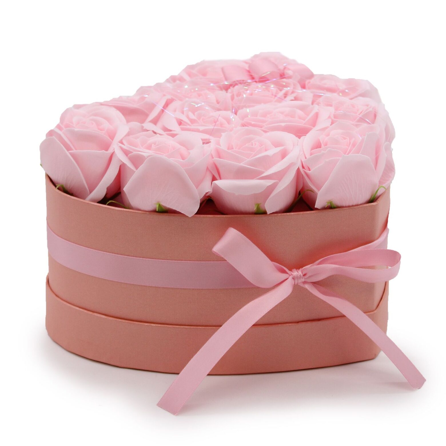 Soap Flower Gift Bouquet - 13 Pink Roses - Heart - Image 8