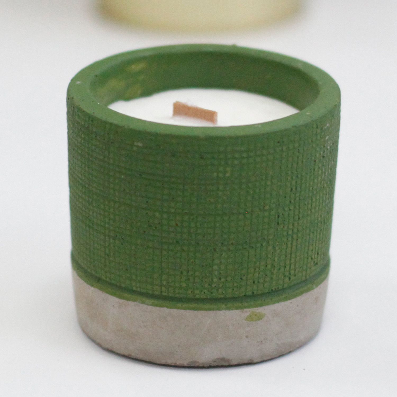Pot Concrete Soy Candle - Green - Sea Moss & Herbs - Image 3