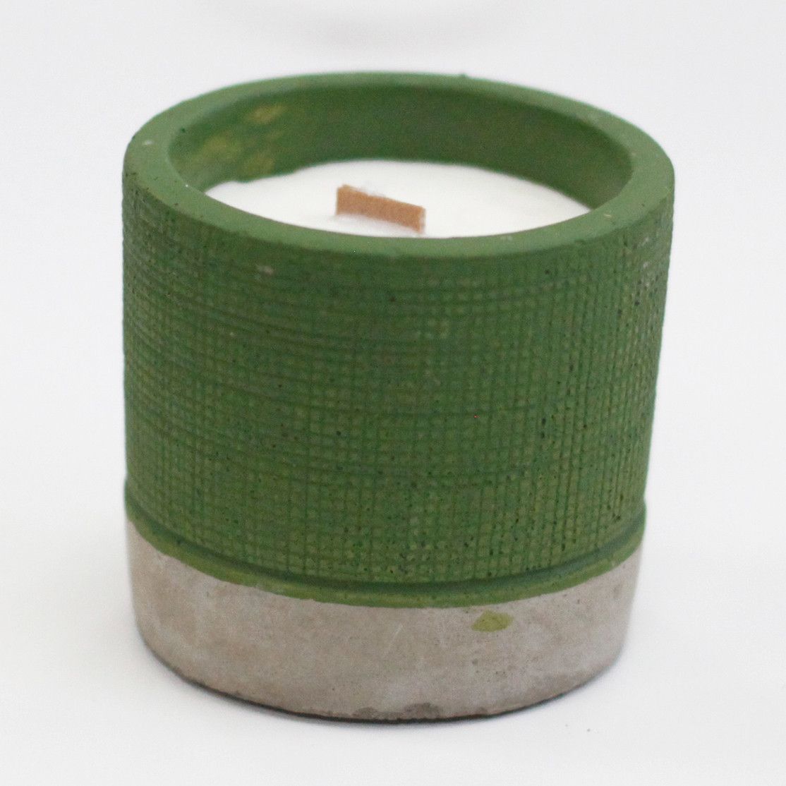 Pot Concrete Soy Candle - Green - Sea Moss & Herbs - Image 2