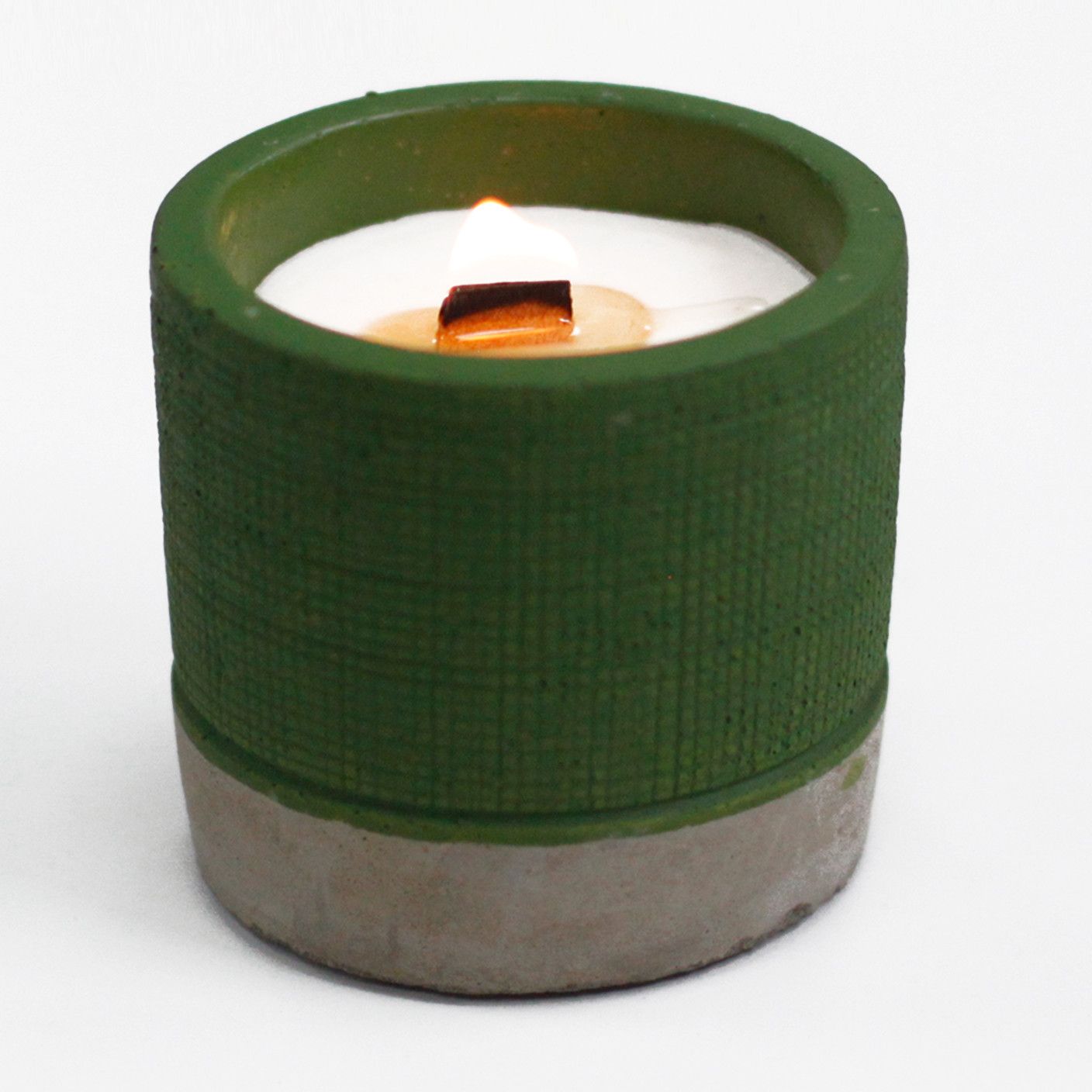 Pot Concrete Soy Candle - Green - Sea Moss & Herbs - Image 4