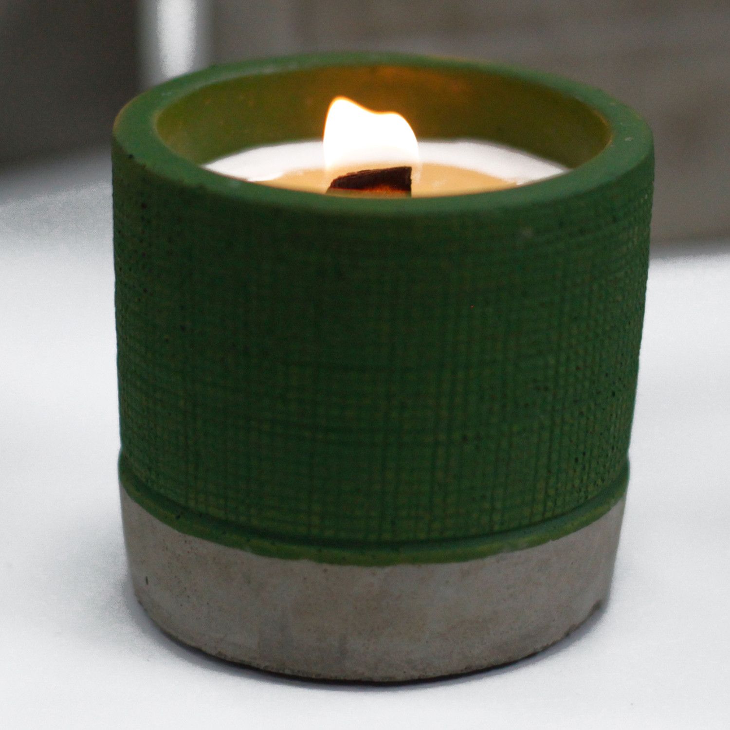 Pot Concrete Soy Candle - Green - Sea Moss & Herbs - Image 5